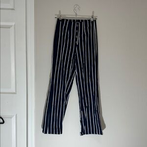 🎆Reformation Striped Button Fly Fit and Flare Bottom Pants